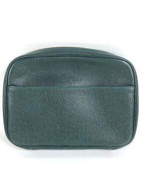 Louis Vuitton Pouch Taiga Leather Epi Sea Green
